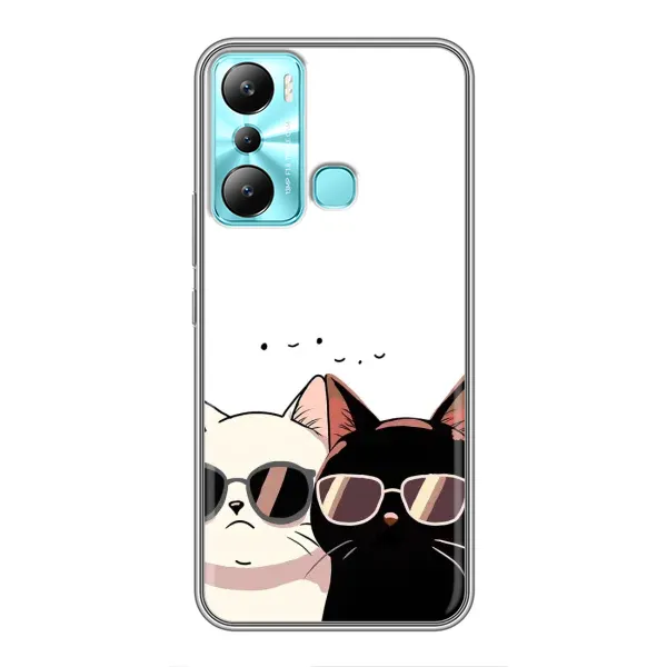 Чохол з принтом «Коти в окулярах» для Infinix Hot 20i (X665E) Чохол з принтом «Коти в окулярах» для Infinix Hot 20i (X665E)