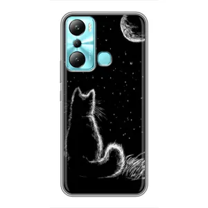 Чохол з принтом для Infinix Hot 20i (X665E) (AlphaPrint) Модні коти (Котик і місяць)