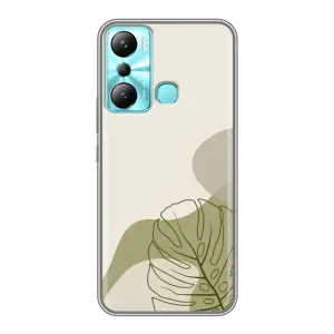 Силиконовый чехол с принтом в цветах на Infinix Hot 20i (X665E) (Зеленая монстера дизайн)