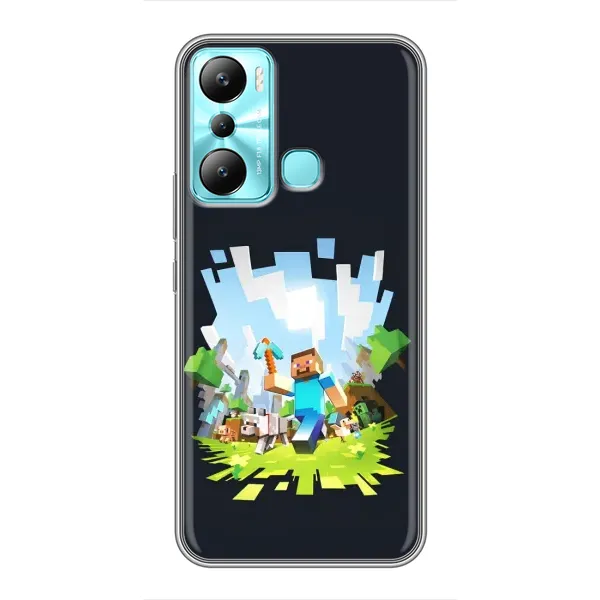 Чехол с принтом «персонажи Minecraft» для Infinix Hot 20i (X665E)