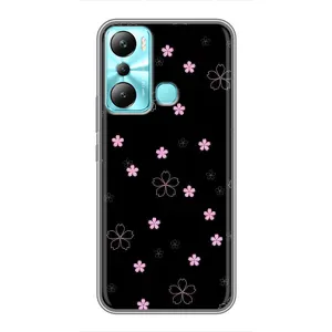Чохол з розовим принтом для Infinix Hot 20i (X665E) (Рожеві квіти на чорному)
