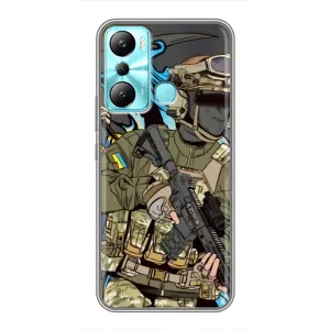Чехлы с картинкой ЗСУ для Infinix Hot 20i (X665E) (AlphaPrint) (Воїн ЗСУ)