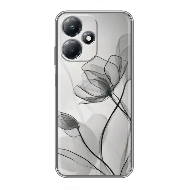 Чехол с принтом «Черные цветы» для Infinix Hot 30 Play Чехол с принтом «Черные цветы» для Infinix Hot 30 Play