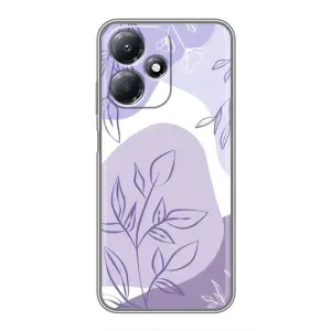 Силконовий чохол з принтом в квітах на Infinix Hot 30 Play (Фіолетове листя абстракція)