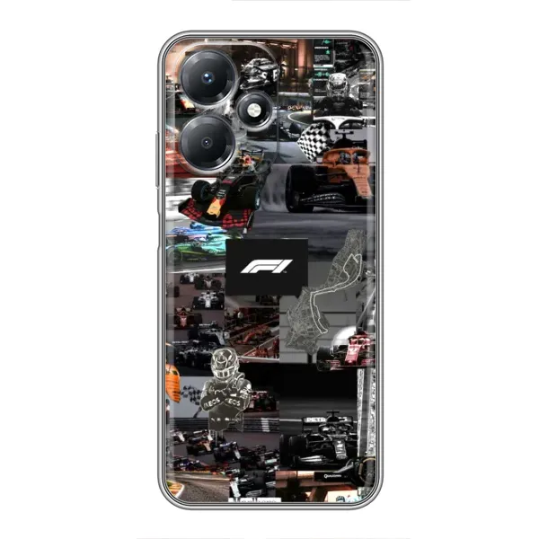 Чохол з принтом «Гоночний колаж Ф1» для Infinix Hot 30 Play Чохол з принтом «Гоночний колаж Ф1» для Infinix Hot 30 Play