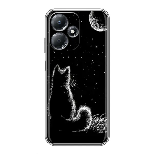 Чехол с принтом «Котик и луна» для Infinix Hot 30 Play Чехол с принтом «Котик и луна» для Infinix Hot 30 Play