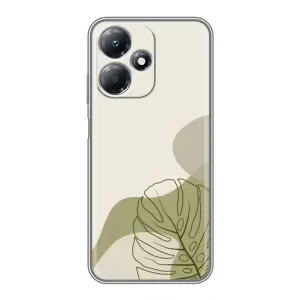 Силконовий чохол з принтом в квітах на Infinix Hot 30 Play (Зелена монстера дизайн)