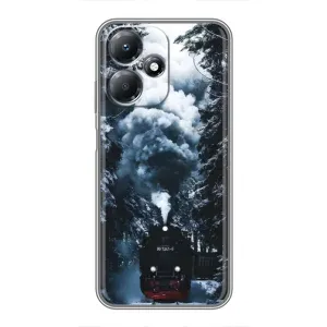 Новорічні, Святкові Чохли для Infinix Hot 30 Play - 2024 год (Зимовий потяг)