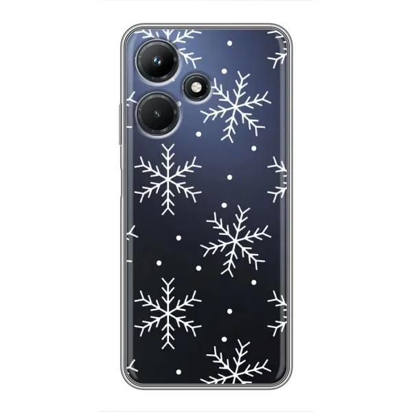 Чехол с принтом «Белые снежинки» для Infinix Hot 30i Чехол с принтом «Белые снежинки» для Infinix Hot 30i