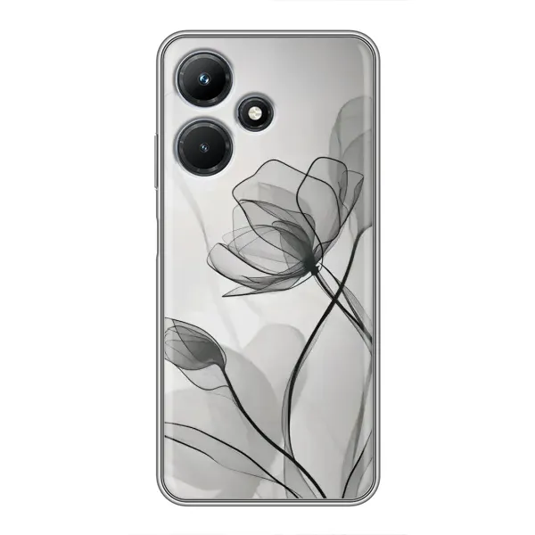 Чехол с принтом «Черные цветы» для Infinix Hot 30i