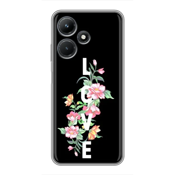 Чехол с принтом «Цветы LOVE» для Infinix Hot 30i Чехол с принтом «Цветы LOVE» для Infinix Hot 30i
