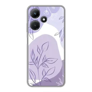 Силконовий чохол з принтом в квітах на Infinix Hot 30i (Фіолетове листя абстракція)