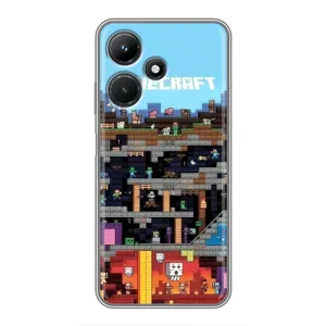 Чохол Майнкрафт на Infinix Hot 30i (AlphaPrint) Minecraft (фон Minecraft)