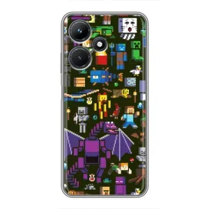 Чохол Майнкрафт на Infinix Hot 30i (AlphaPrint) Minecraft (Колаж Майнкрафт)