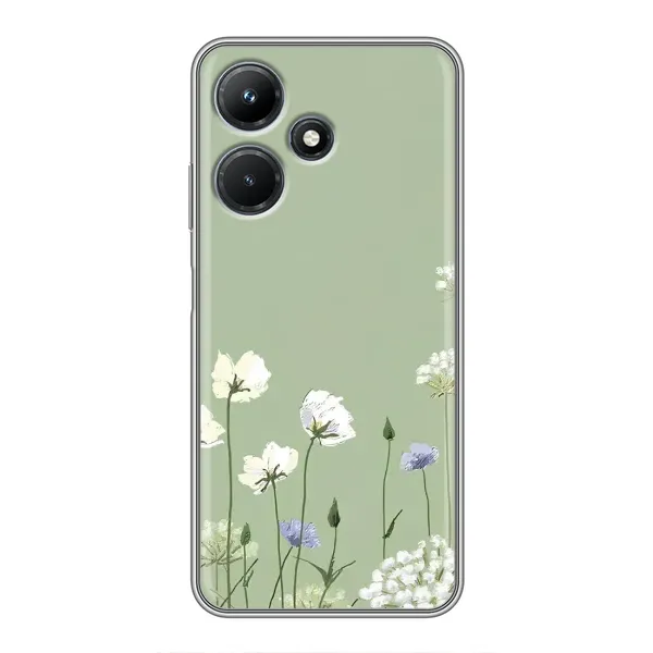 Чехол с принтом «Цветы на зеленом» для Infinix Hot 30i