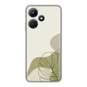 Силконовий чохол з принтом в квітах на Infinix Hot 30i (Зелена монстера дизайн)
