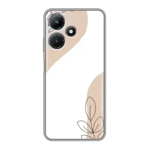 Силконовий чохол з принтом в квітах на Infinix Hot 30i (Нюдова гілочка абстракція)