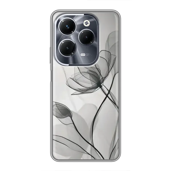 Чохол з принтом «Чорні квіти» для Infinix Hot 40 Play