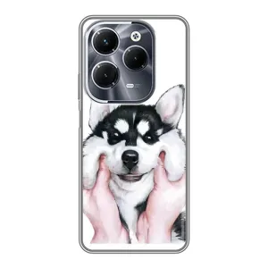 Чохол з Хаскі Infinix Hot 40 Play - (AlphaPrint) (Хаскі улибака)