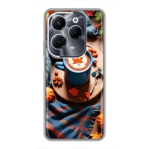 Чохол з унікальним дизайном 'Осінь з кавою' для Infinix Hot 40 Play (Кава і гарбузики)