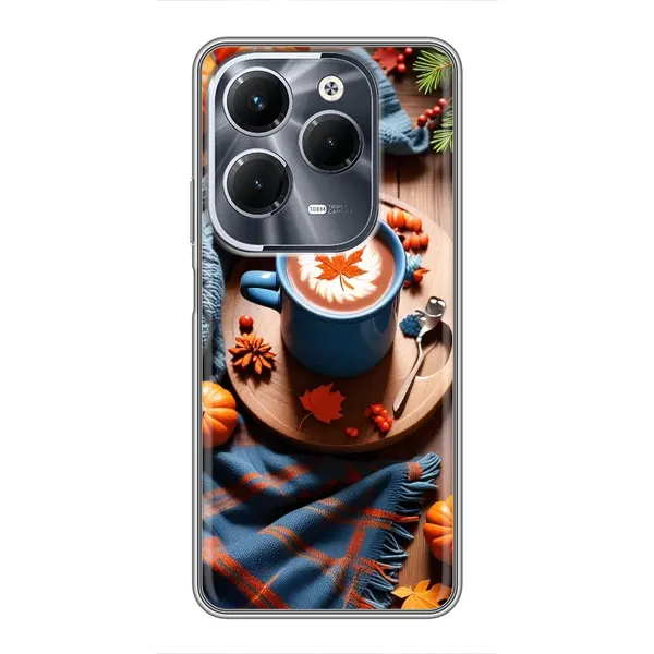 Чехол с принтом «Кофе и тыковки» для Infinix Hot 40 Play