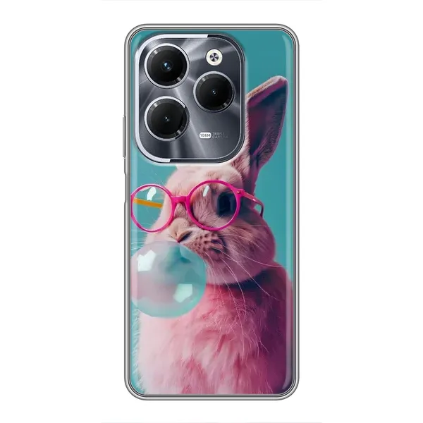 Чехол с принтом «Кролик в очках» для Infinix Hot 40 Play