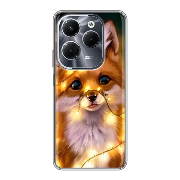 Чехол с принтом «Лисичка в гирляндах» для Infinix Hot 40 Play