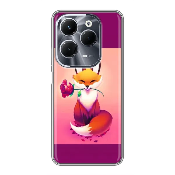 Чехол с принтом «Лисичка с розочкой» для Infinix Hot 40 Play