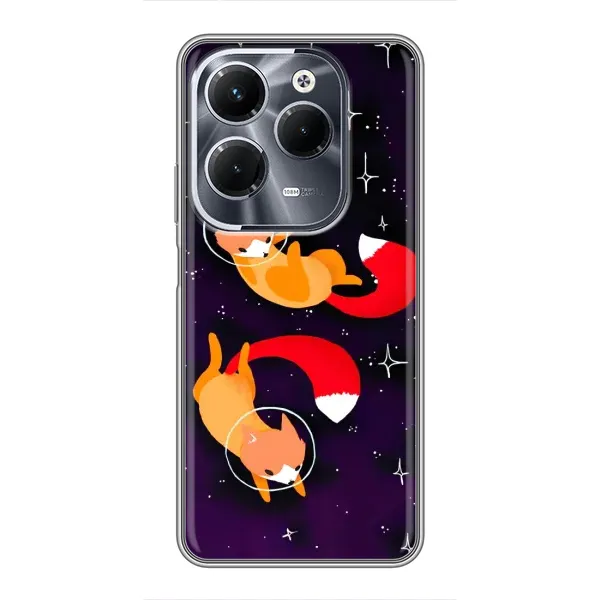 Чехол с принтом «Лисички космонавты» для Infinix Hot 40 Play