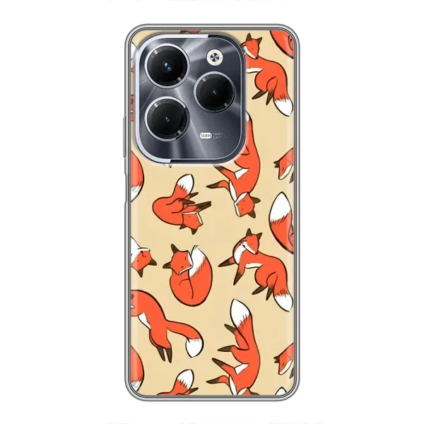 Чехол с принтом «Лисички» для Infinix Hot 40 Play