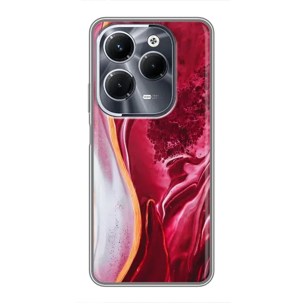 Чехол с принтом «Мрамор красный» для Infinix Hot 40 Play