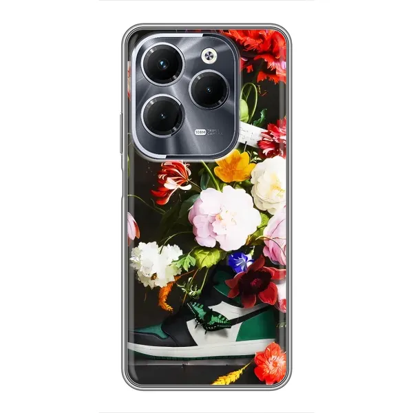 Чехол с принтом «Nike цветы» для Infinix Hot 40 Play