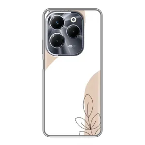 Силиконовый чехол с принтом в цветах на Infinix Hot 40 Play (Нюдовая веточка абстракция)