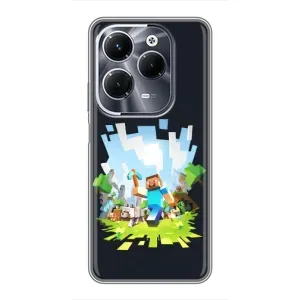 Чехол Майнкрафт на Infinix Hot 40 Play (AlphaPrint) Minecraft (персонажи Minecraft)