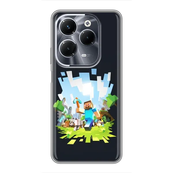 Чехол с принтом «персонажи Minecraft» для Infinix Hot 40 Play