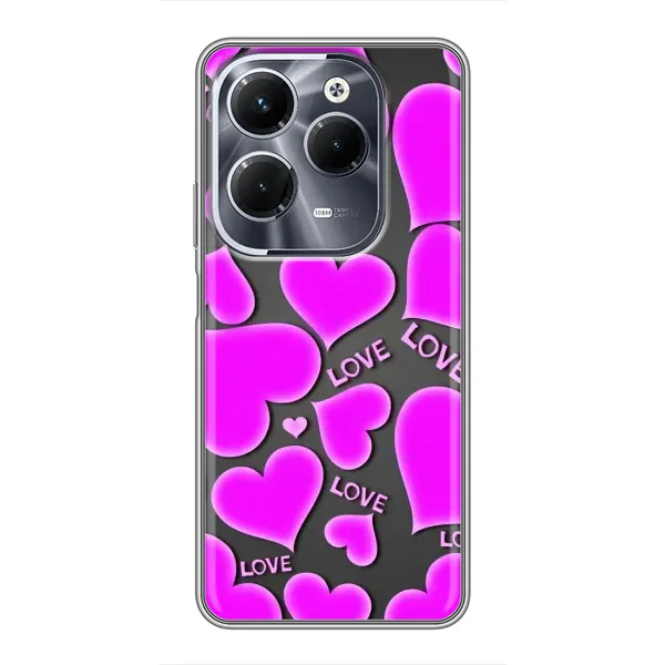 Чехол с принтом «Pink hearts» для Infinix Hot 40 Play