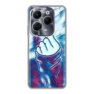 Чехол с принтом для Infinix Hot 40 Play (AlphaPrint - Знак сердечка) (Радужное сердце)