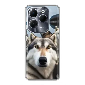 Чохол з Хаскі Infinix Hot 40 Play - (AlphaPrint) (Селфі Хаскі)