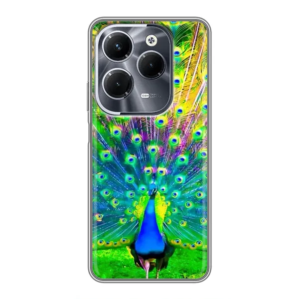 Чехол с принтом «Яркий Павлин» для Infinix Hot 40 Play