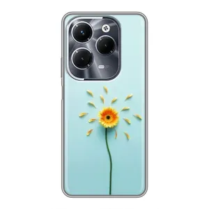 Чехлы с Цветами для Infinix Hot 40 Play (VPrint) (Желтый цветок)