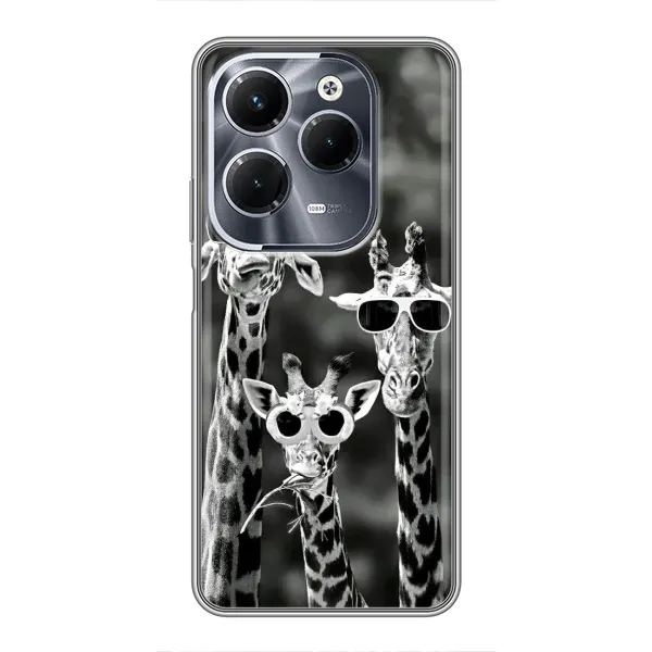 Чехол с принтом «Жирафы в очках» для Infinix Hot 40 Play