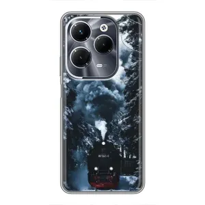 Новорічні, Святкові Чохли для Infinix Hot 40 Play - 2024 год (Зимовий потяг)