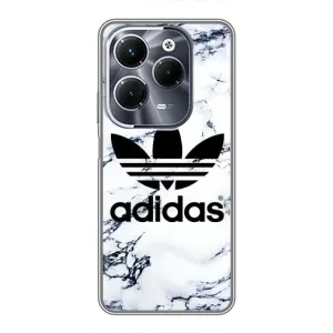 Чехлы Адидас для Infinix Hot 40 Pro (AlphaPrint) (Адидас на мраморе)