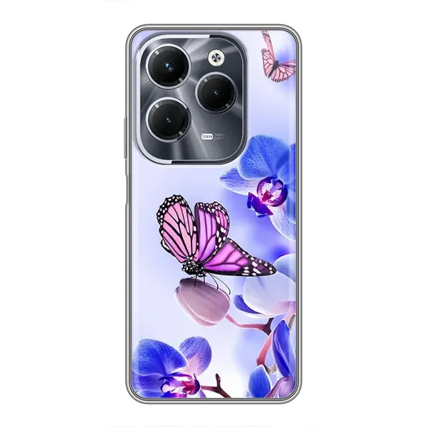 Чохол з принтом «Метелик на квітах» для Infinix Hot 40 Pro Чохол з принтом «Метелик на квітах» для Infinix Hot 40 Pro