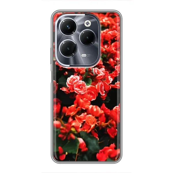 Чохол з принтом «Квіти червоні» для Infinix Hot 40 Pro Чохол з принтом «Квіти червоні» для Infinix Hot 40 Pro