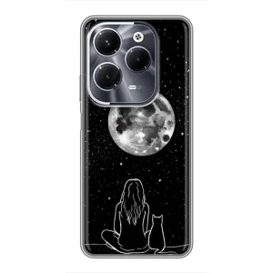 Чохол з малюнком кіт на Infinix Hot 40 Pro (Дівчина з котом)
