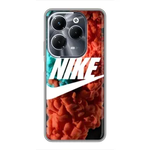 Чехол для Infinix Hot 40 Pro - с принтом Найк (AlphaPrint) (Дымчатый найк)
