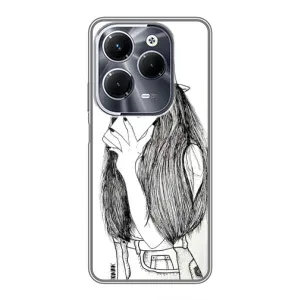Чехол с печатью для Infinix Hot 40 Pro - (Мода) (AlphaPrint) (Фото девочки)