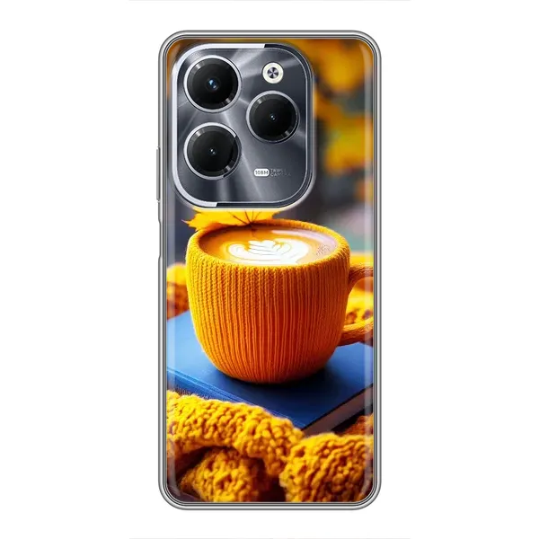 Чехол с принтом «Кофе на желтом пледе» для Infinix Hot 40 Pro
