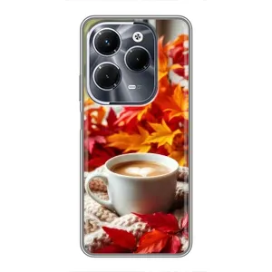 Чехол с уникальным дизайном «Осень с кофе» для Infinix Hot 40 Pro